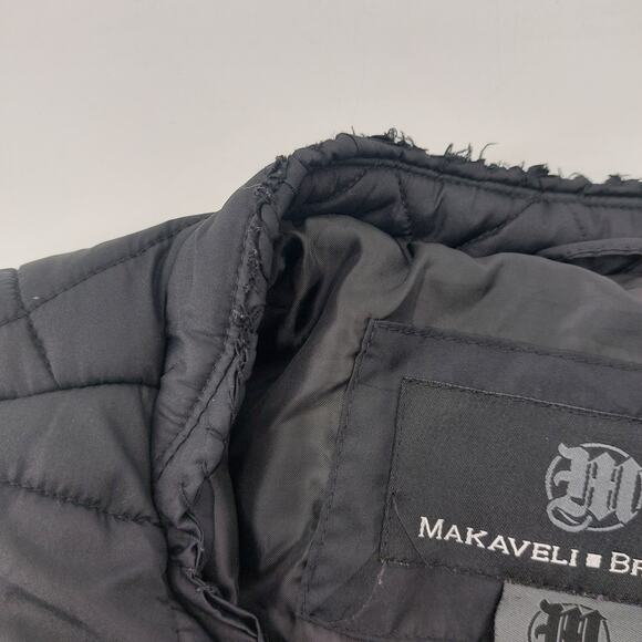 Vtg Makaveli Branded Black Vest Black Puff Size 3X Distroyed - Picture 16 of 16